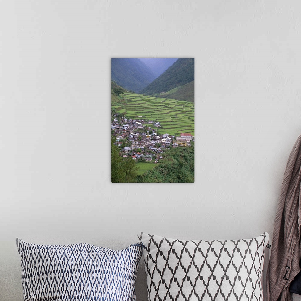 A bohemian room featuring Rice terraces and village, Banaue, Luzon, Philippines, Southeast Asia, Asia