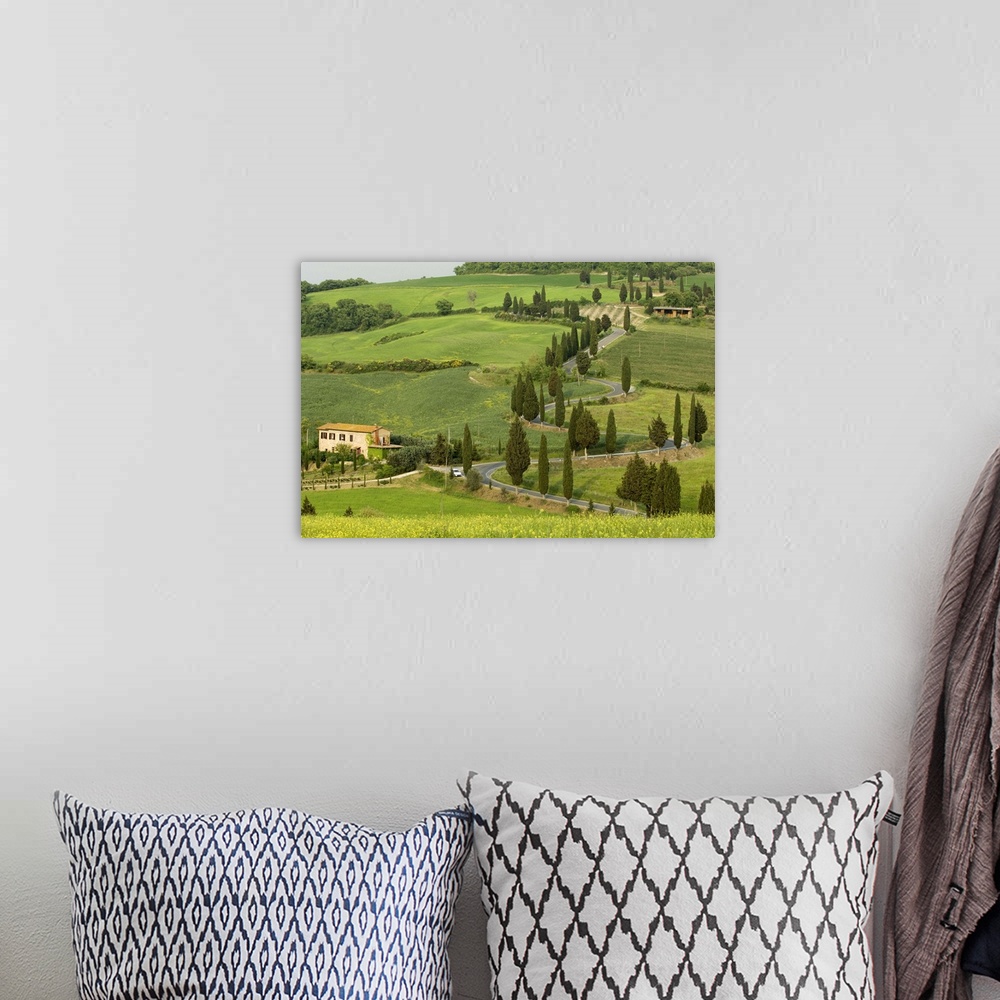 A bohemian room featuring Road from Pienza to Montepulciano, Monticchiello, Siena province, Tuscany, Italy