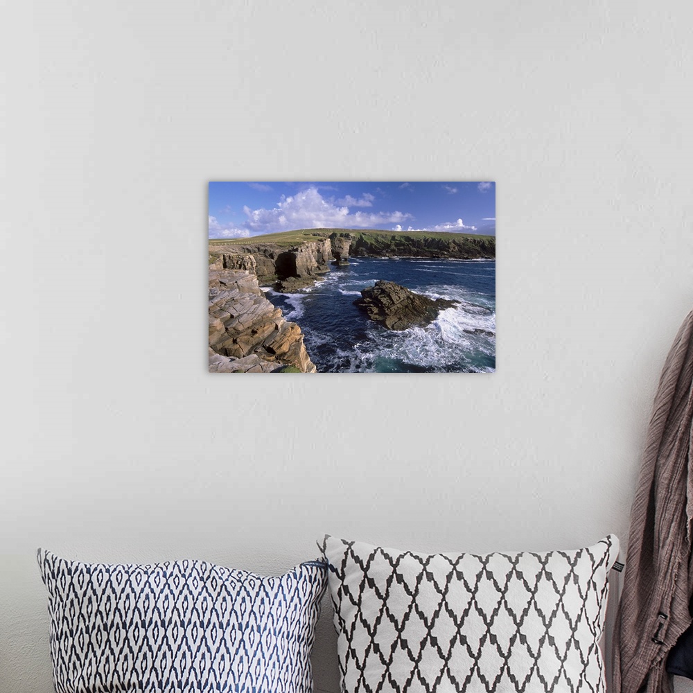 A bohemian room featuring Rocky coast of Mainland with Yesnaby castle, Mainland, Orkney Islands, Scotland
