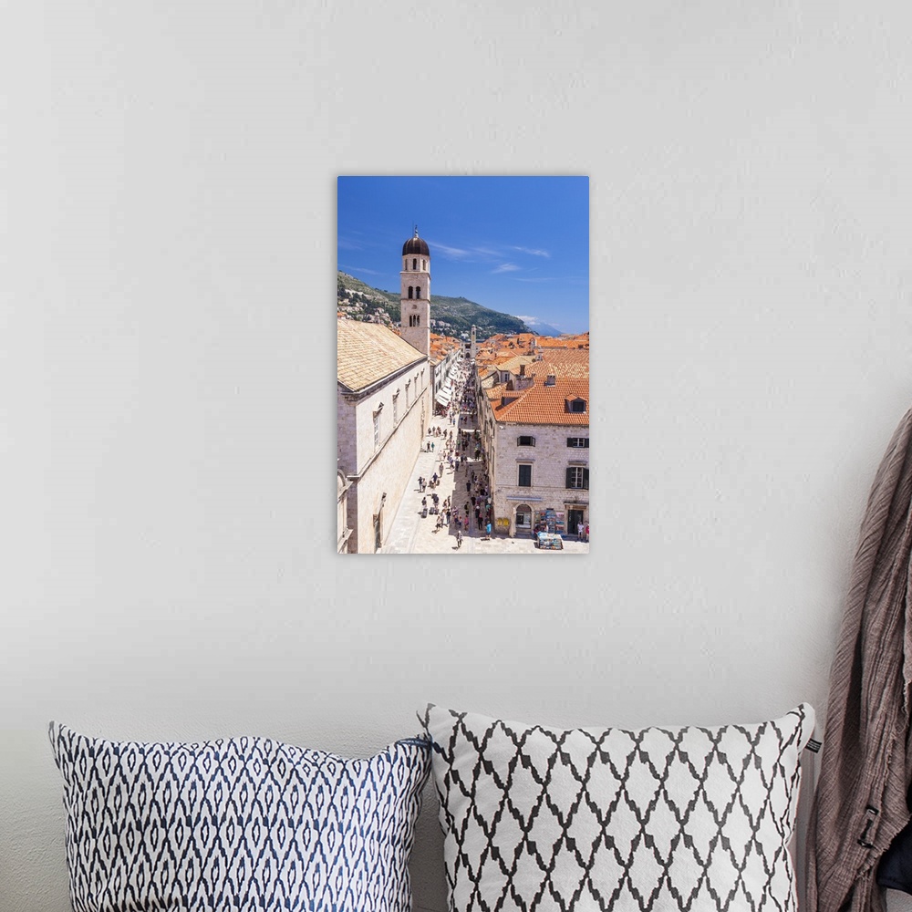 A bohemian room featuring Rooftop view of Main Street Placa, Stradun, Dubrovnik Old Town, Dubrovnik, Dalmatian Coast, Croatia