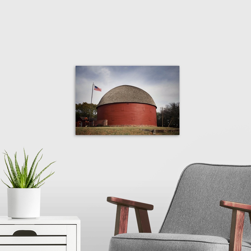 A modern room featuring Route 66 Round Barn, Arcadia, Oklahoma