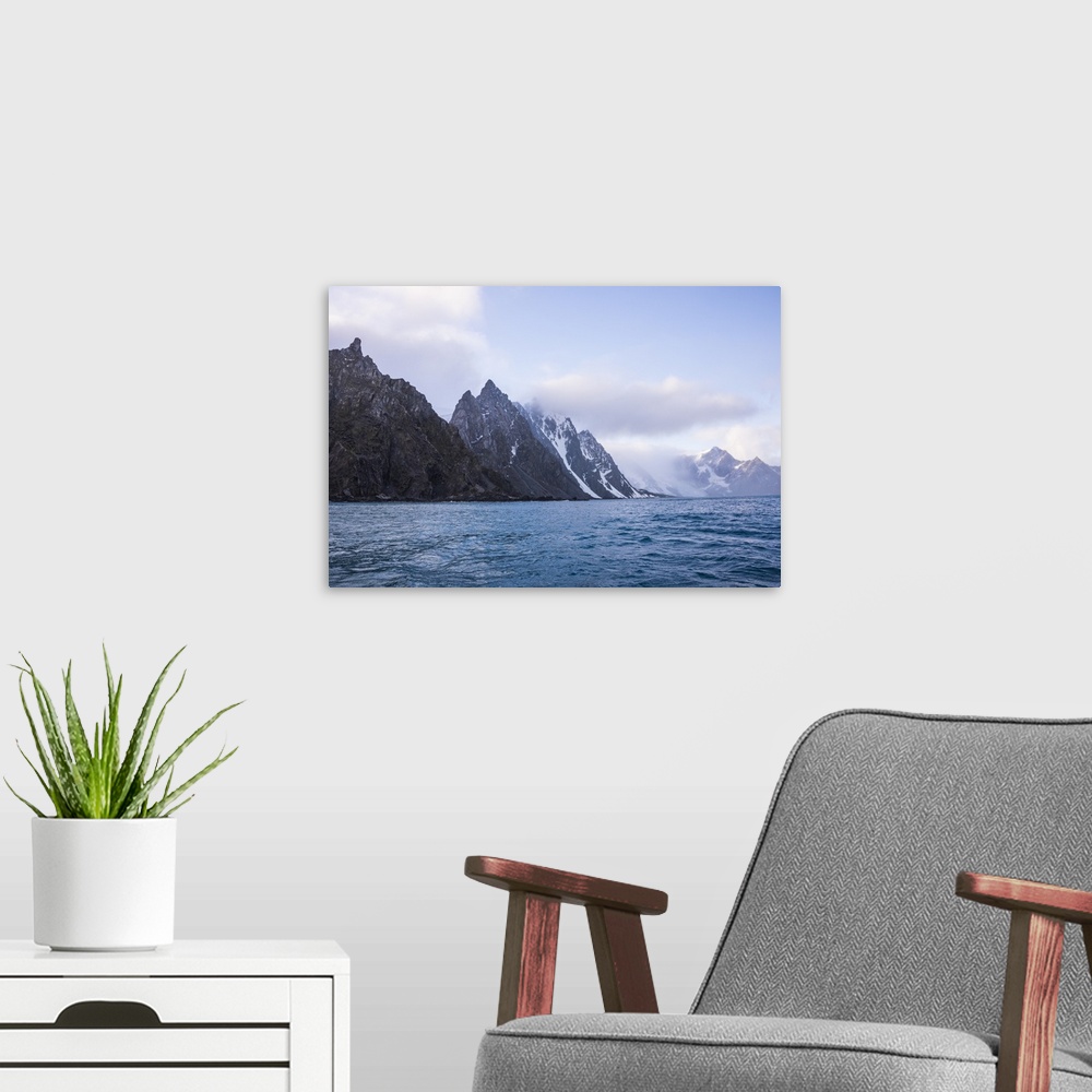 A modern room featuring Rugged coastline of Elephant Island, South Shetland Islands, Antarctica, Polar Regions