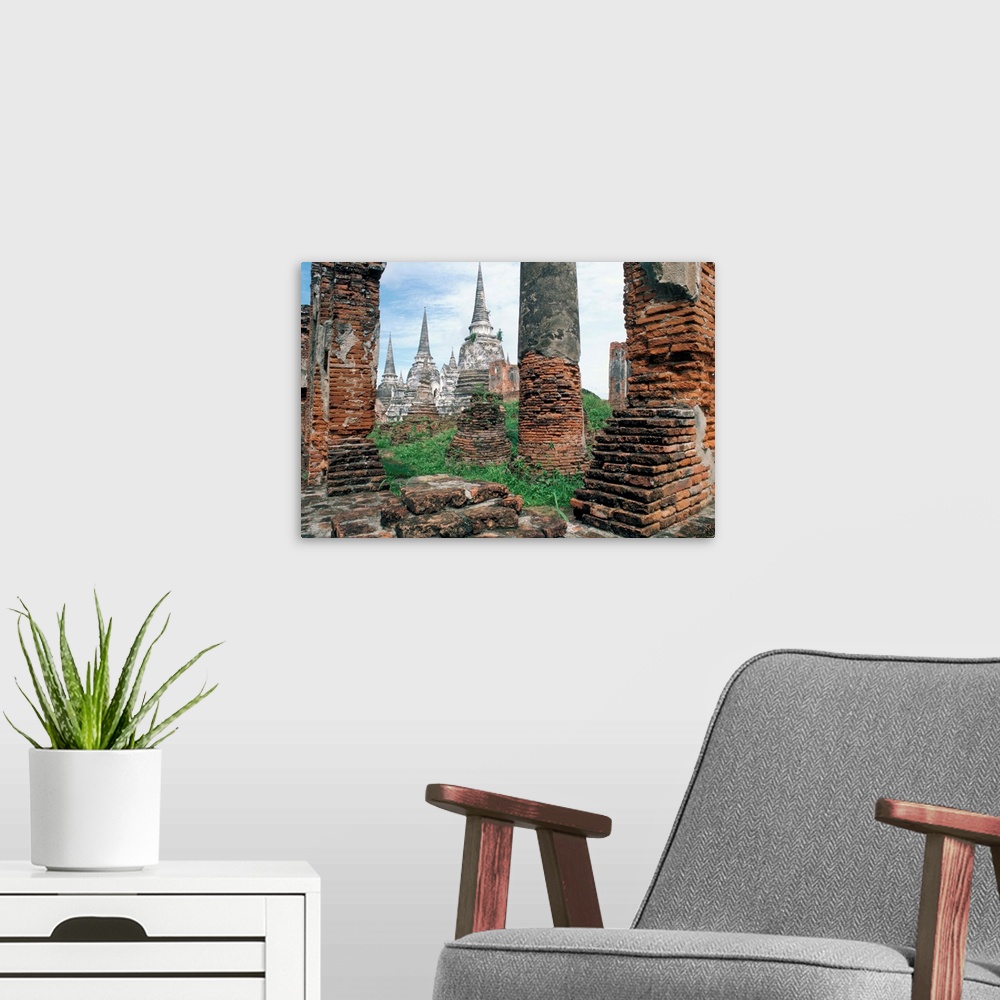 A modern room featuring Ruins in the old capital of Ayutthaya, Thailand