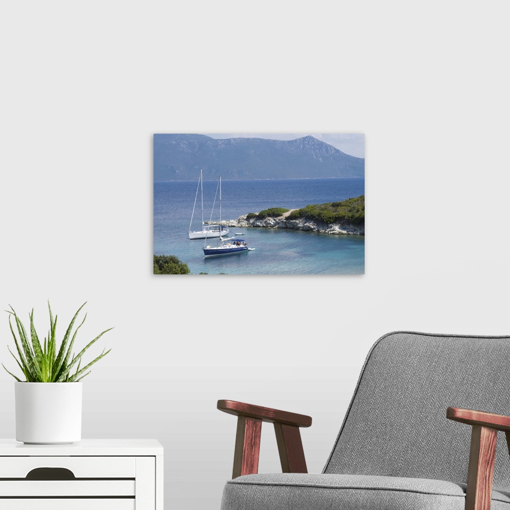 A modern room featuring Sailing boats, Meganisi, Ionian Islands, Greek Islands, Greece, Europe