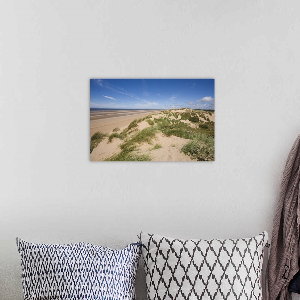 A bohemian room featuring Sand dunes on beach, Formby Beach, Lancashire, England