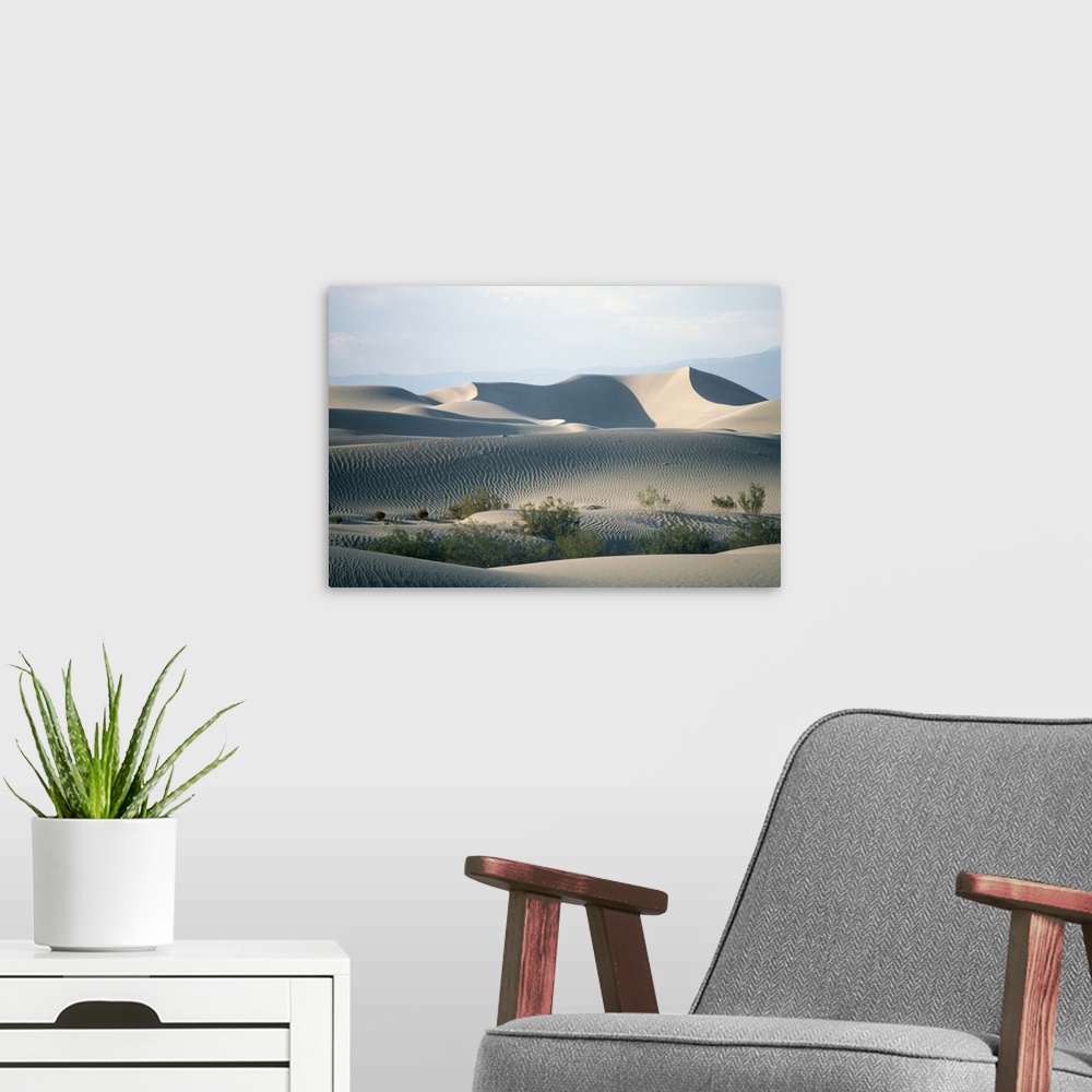 A modern room featuring Sand dunes on valley floor, Death Valley, California, USA