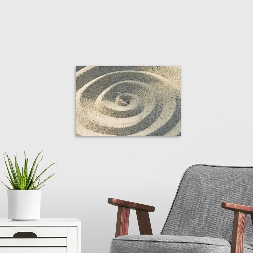A modern room featuring Sand spirals