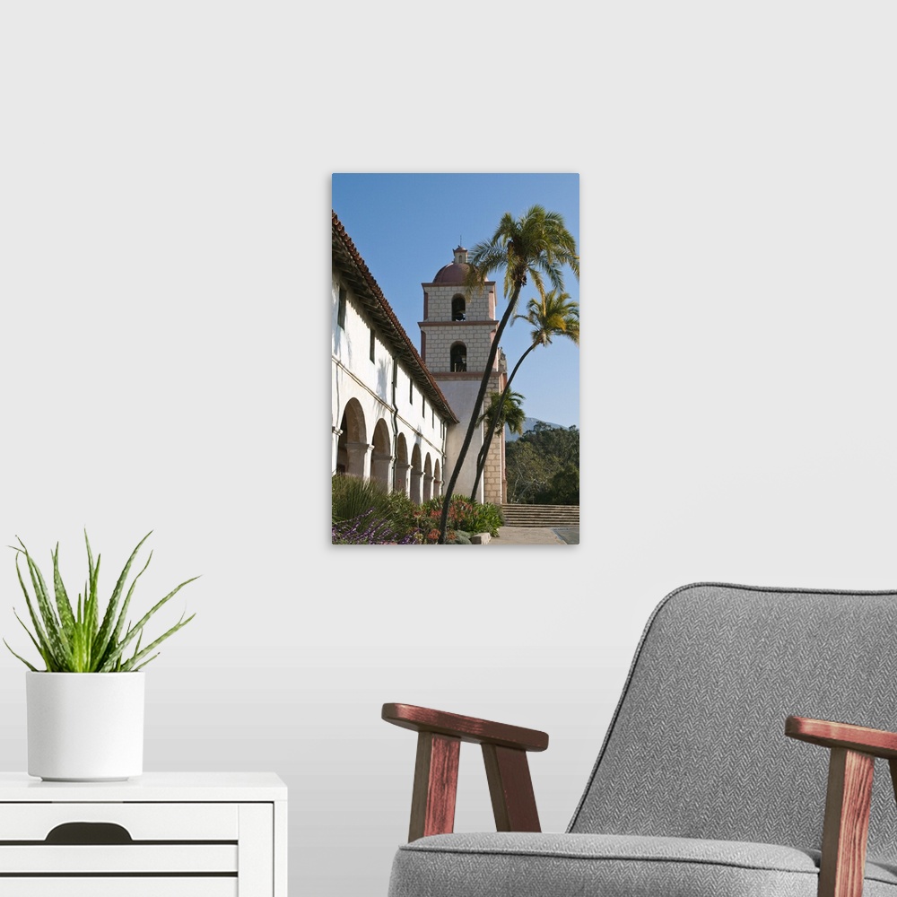A modern room featuring Santa Barbara Mission, Santa Barbara, California