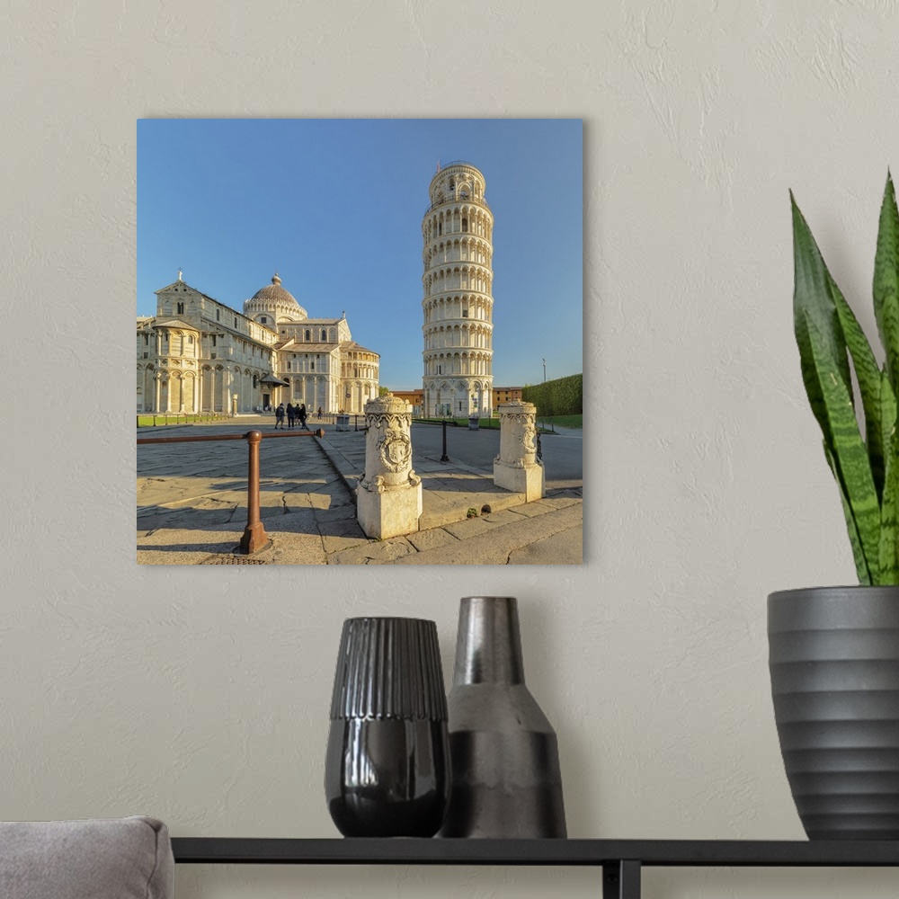 A modern room featuring Santa Maria Assunta Cathedral and Leaning Tower of Pisa, Piazza dei Miracoil, UNESCO World Herita...
