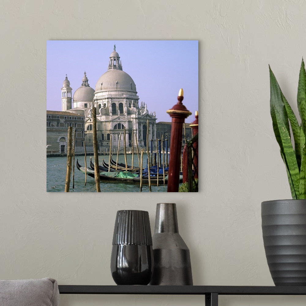 A modern room featuring Santa Maria della Salute, Venice, Veneto, Italy, Europe