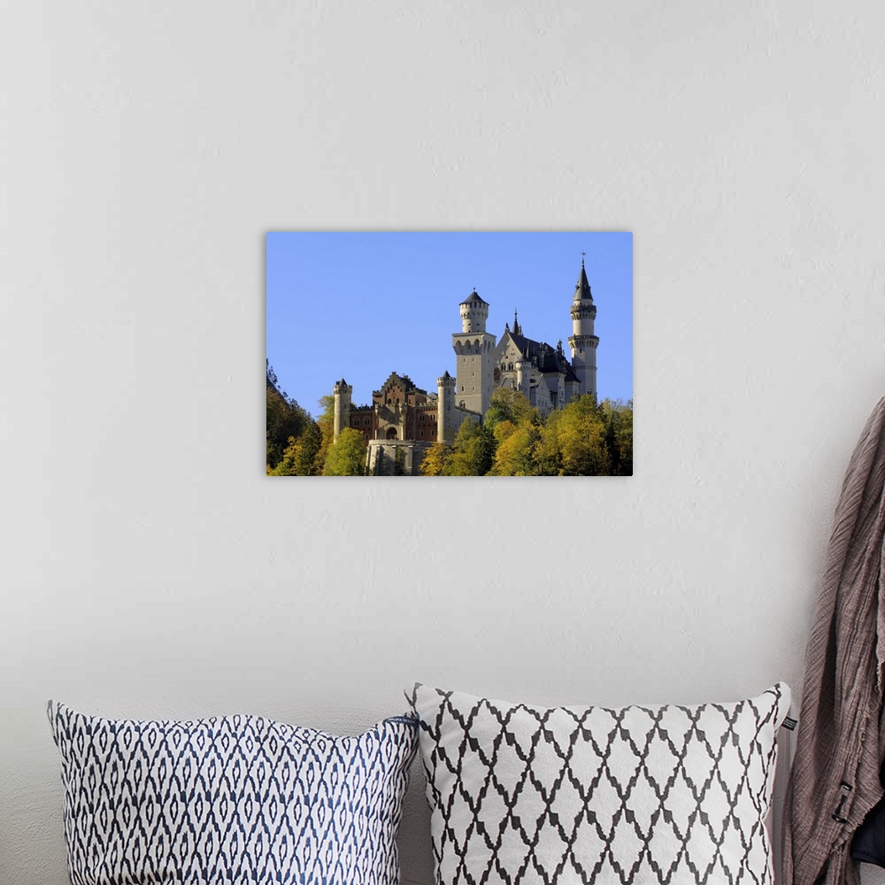 A bohemian room featuring Schloss Neuschwanstein, fairytale castle, Bavaria, Germany