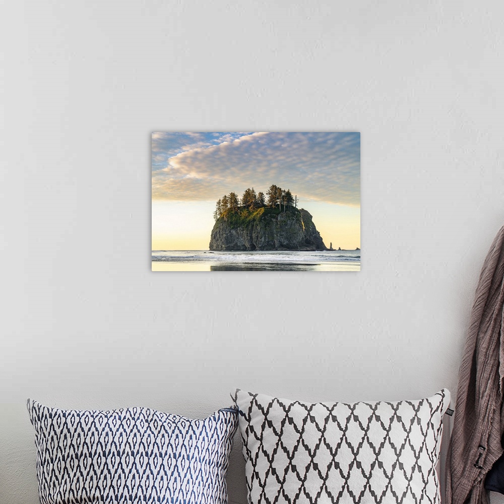 A bohemian room featuring Sea stack at dawn at Second Beach, La Push, Clallam county, Washington State, United States of Am...