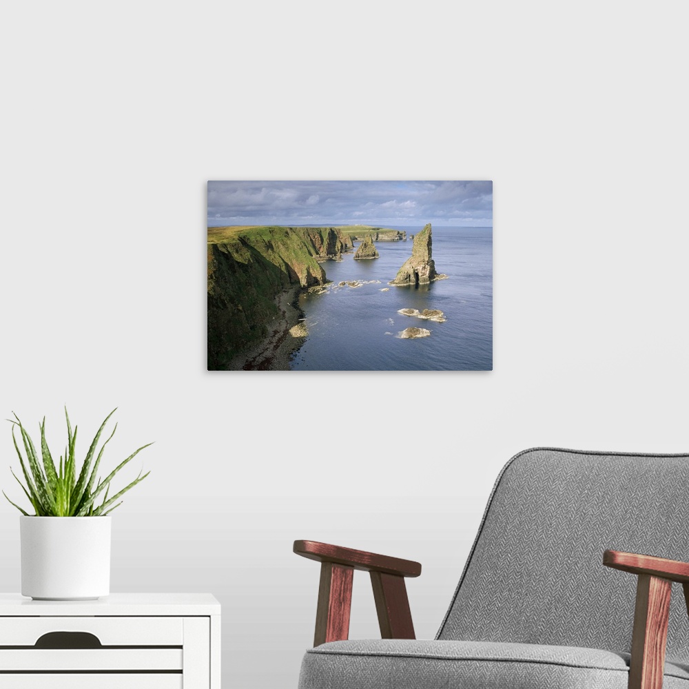 A modern room featuring Sea stacks, Duncansby Head, Caithness, Highlands, Scotland, UK