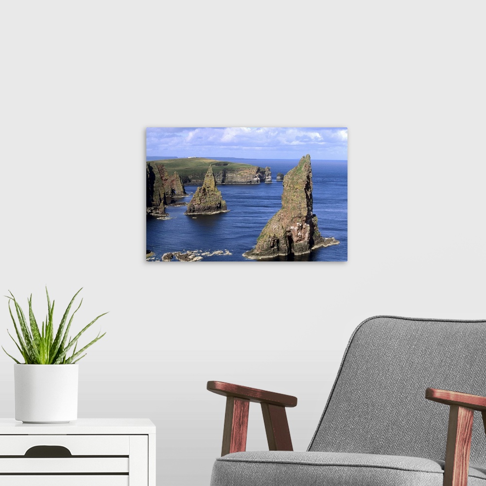 A modern room featuring Sea stacks of Duncansby, Caithness, Highland region, Scotland, UK