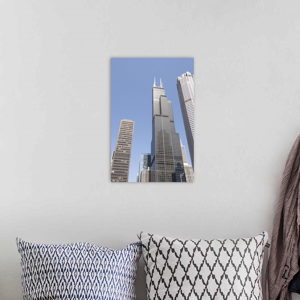 A bohemian room featuring Sears Tower, Chicago, Illinois, United States of America