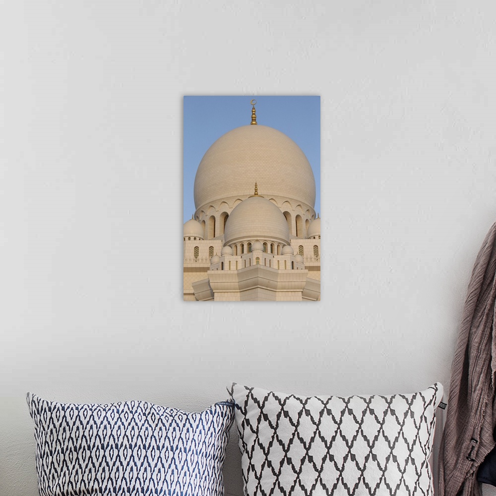 A bohemian room featuring Sheikh Zayed Grand Mosque, Abu Dhabi, United Arab Emirates, Middle East.