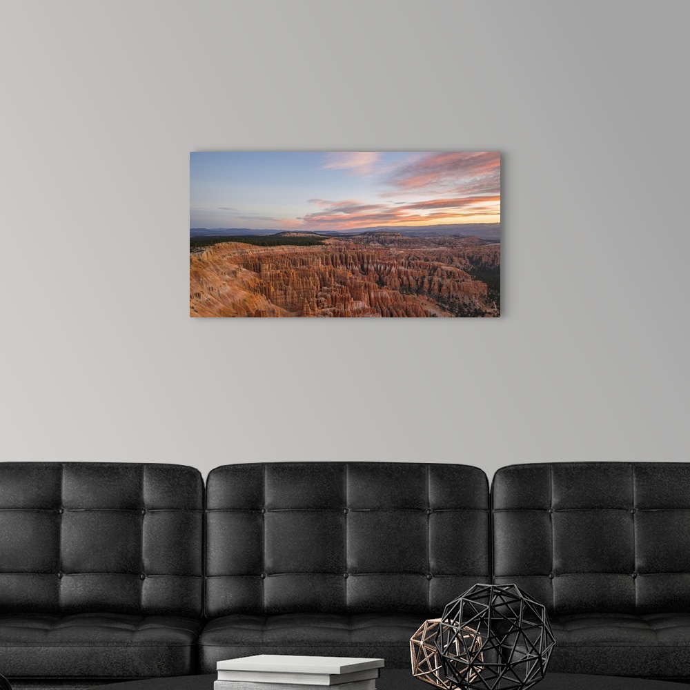 A modern room featuring Panoramic view over the Silent City from the Rim Trail at Inspiration Point, dawn, Bryce Canyon N...