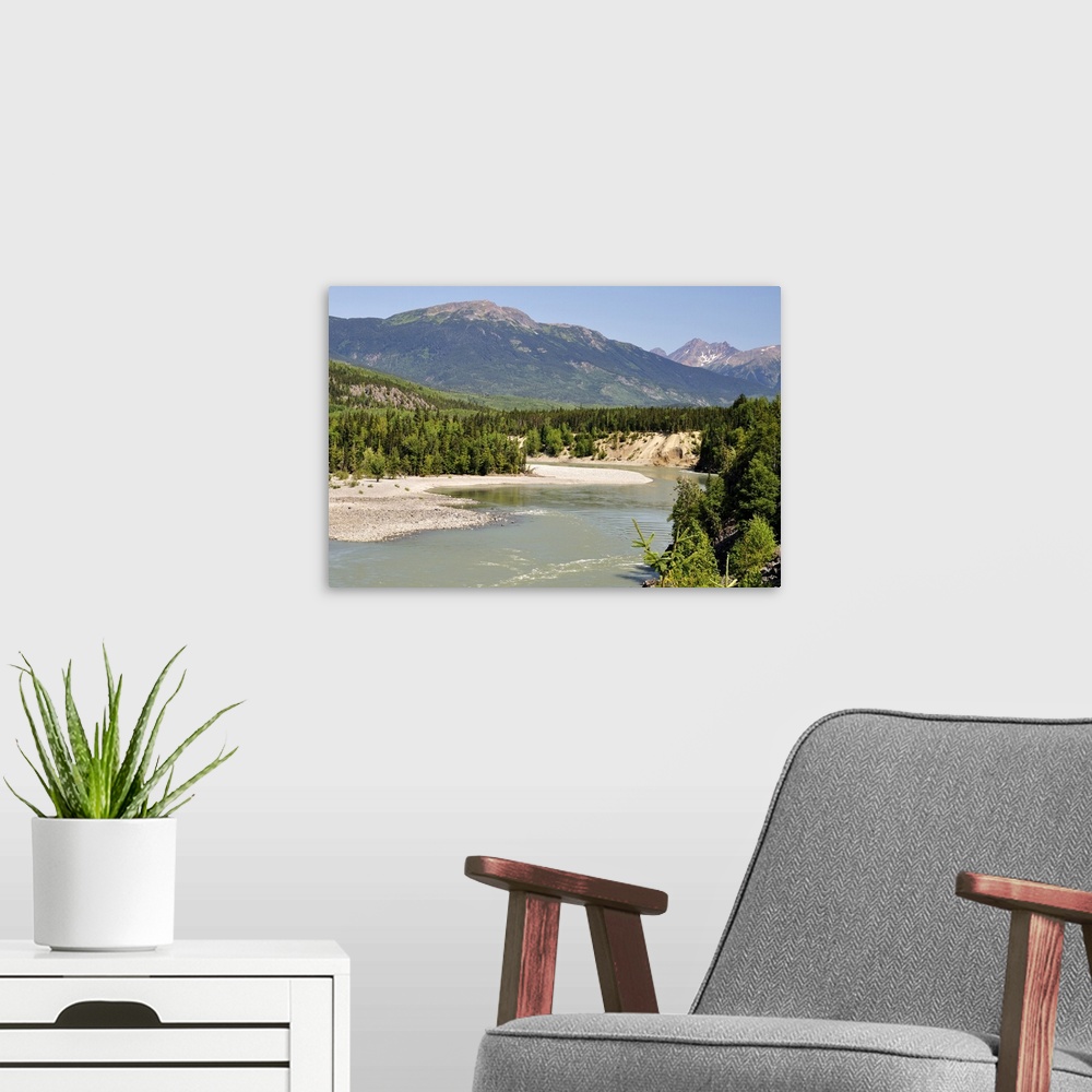 A modern room featuring Skeena River and Kitimat Ranges, British Columbia, Canada, North America