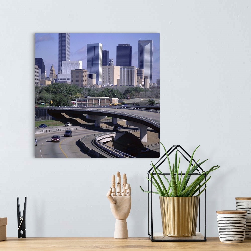 A bohemian room featuring Skyline of Houston, Texas, United States of America