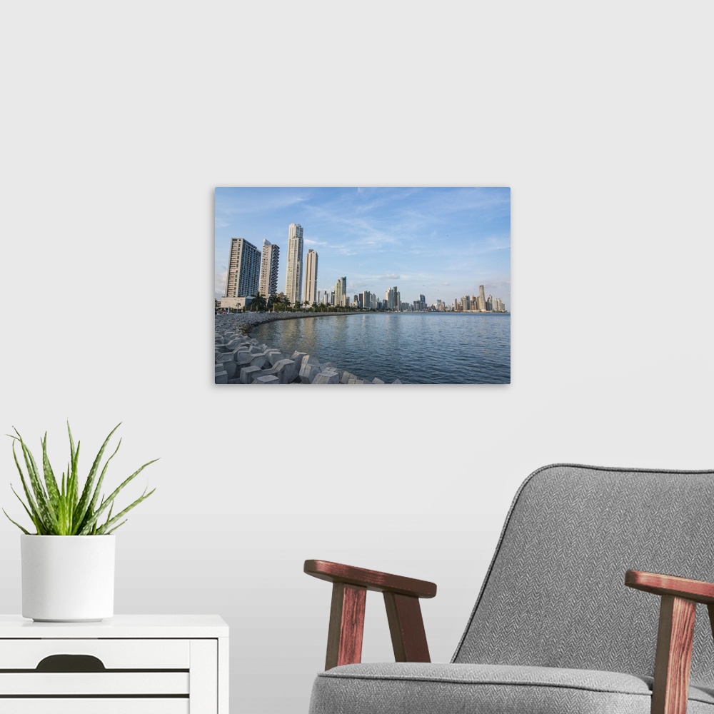 A modern room featuring Skyline of Panama City, Panama