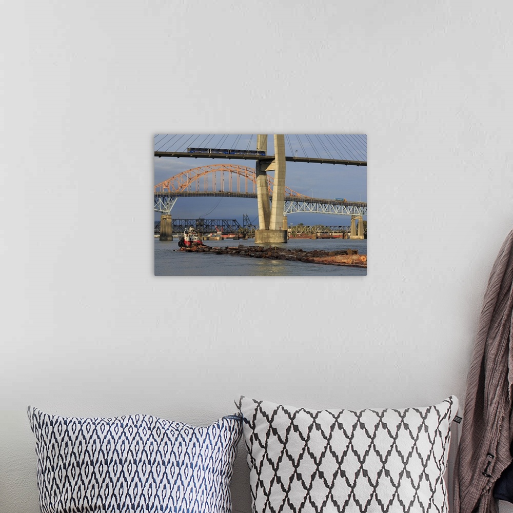 A bohemian room featuring Skytrain Bridge, New Westminster, Vancouver Region, British Columbia, Canada, North America
