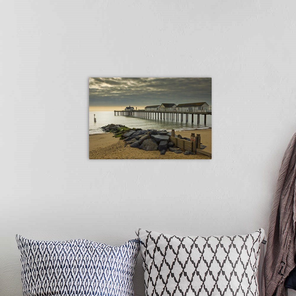 A bohemian room featuring Southwold pier in the early morning, Southwold, Suffolk, England