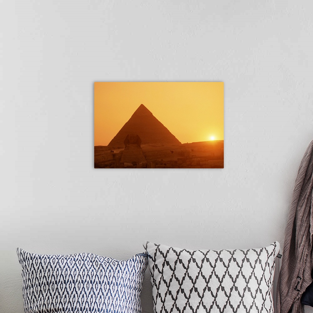 A bohemian room featuring Sphinx and Kefren  pyramid, Giza, Cairo, Egypt