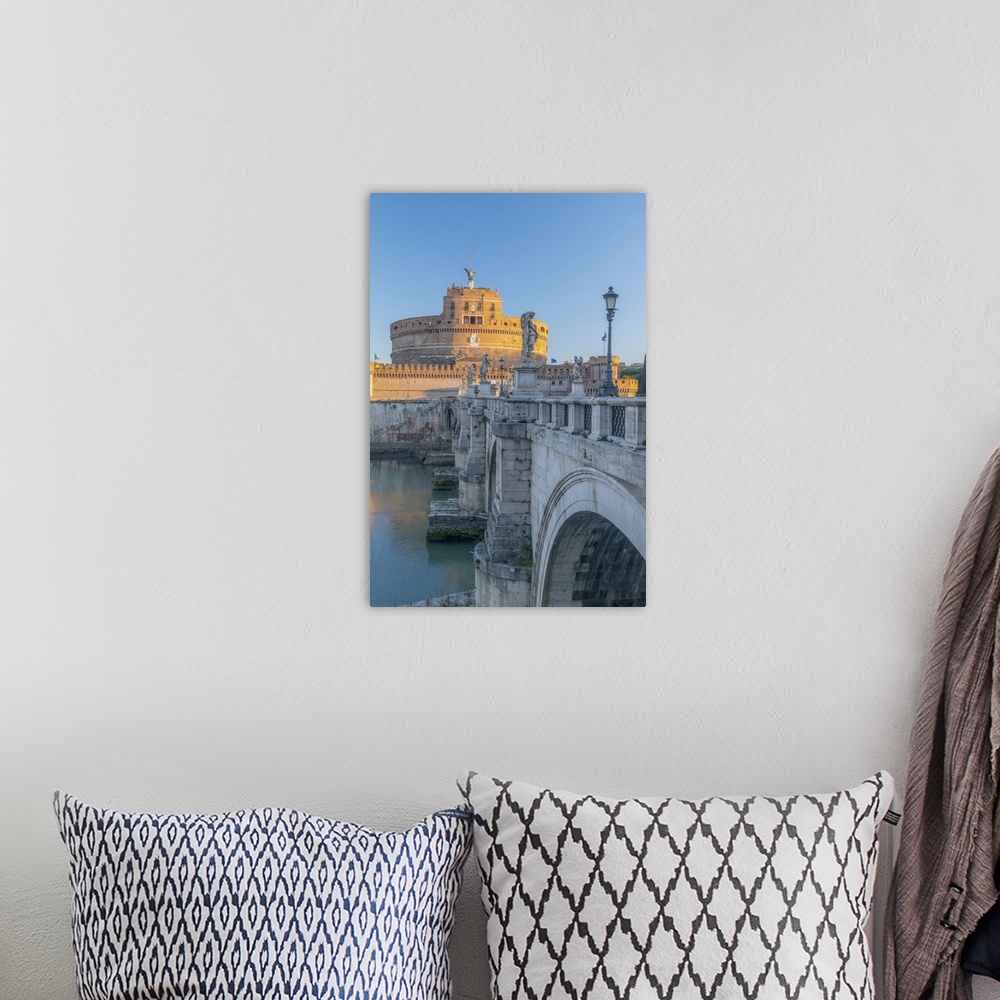 A bohemian room featuring St. Angelo Bridge (Ponte Sant'Angelo) and Castel Sant'Angelo, UNESCO World Heritage Site, Rome, L...
