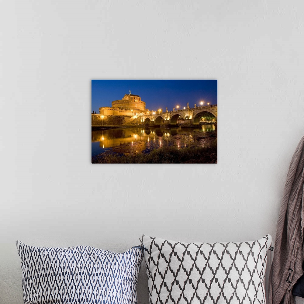 A bohemian room featuring St. Angelo Castle and St. Angelo Bridge, Rome, Lazio, Italy