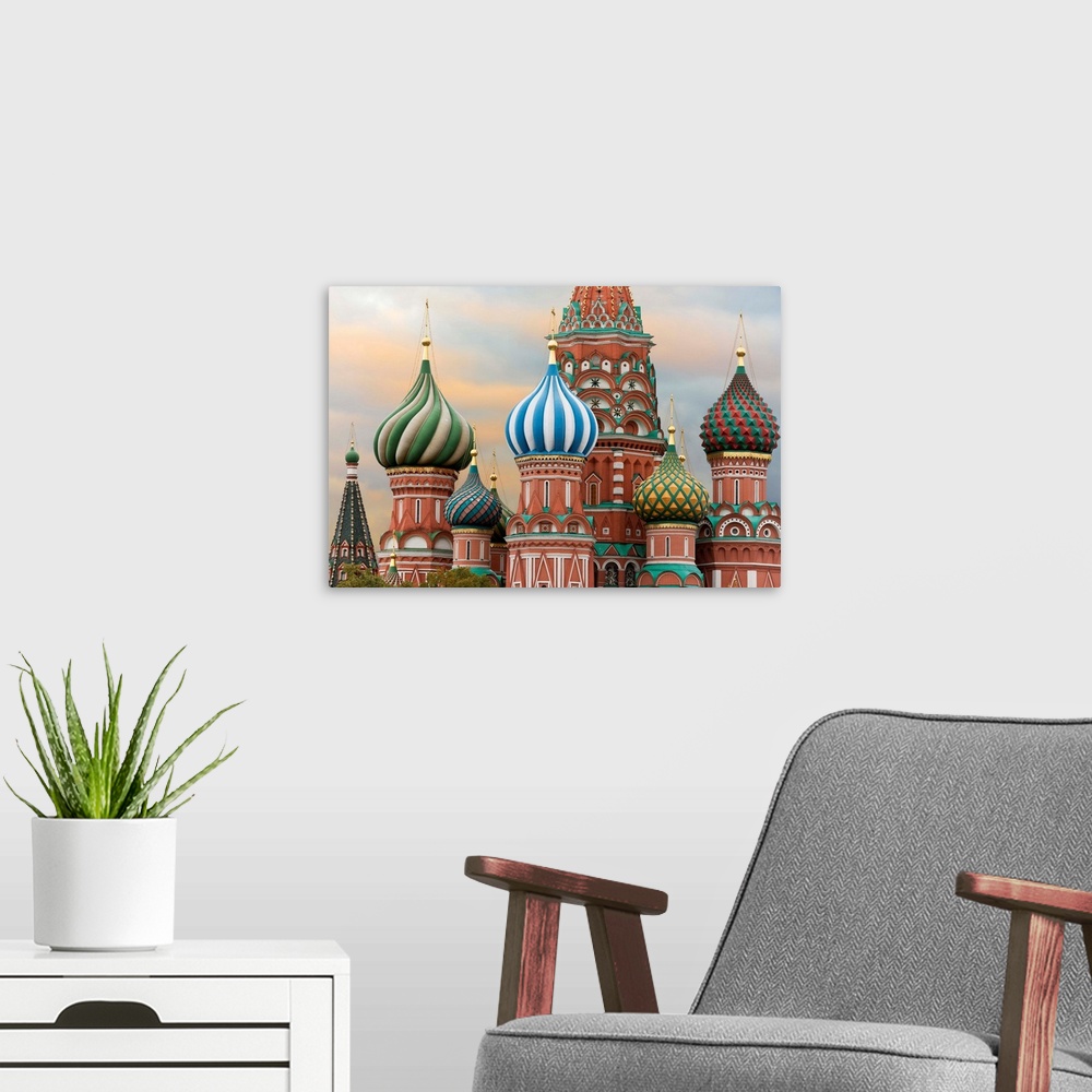 A modern room featuring St. Basil's Cathedral, Moscow, Russia