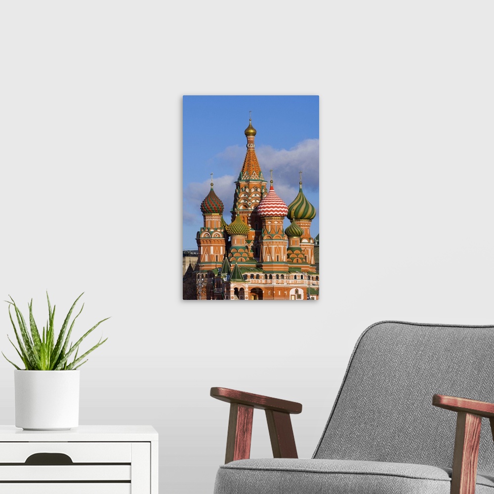 A modern room featuring St. Basils Cathedral Red Square Moscow Russia