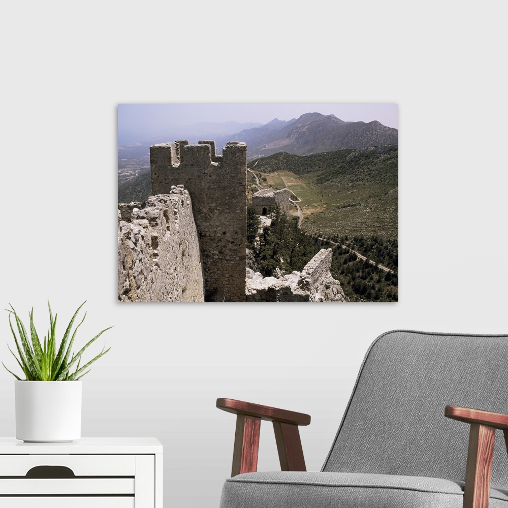 A modern room featuring St. Hilarion castle, North Cyprus, Cyprus, Europe