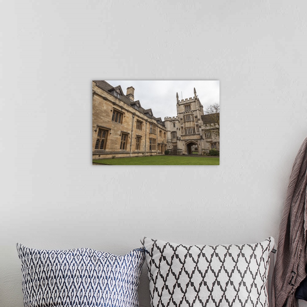 A bohemian room featuring St. John's Quad, Magdalen College, Oxford, England, UK, Europe