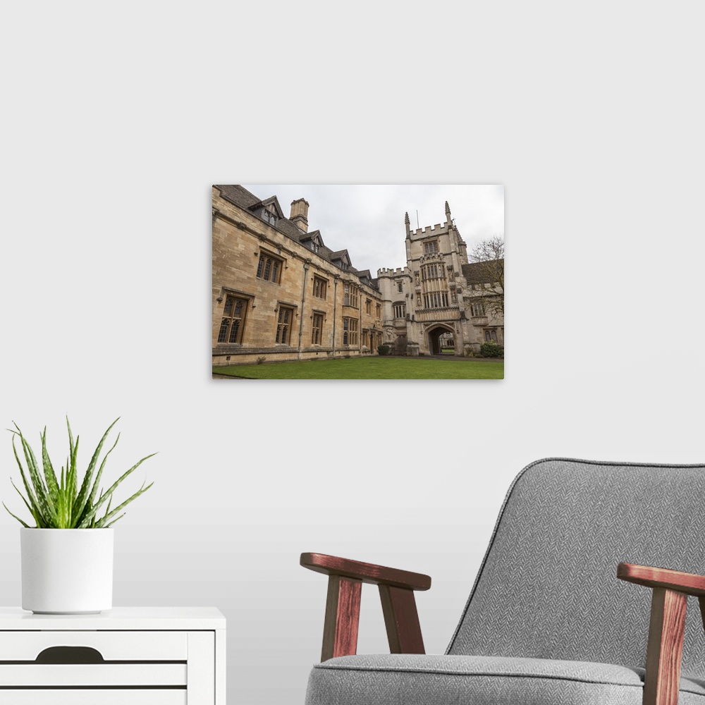 A modern room featuring St. John's Quad, Magdalen College, Oxford, England, UK, Europe