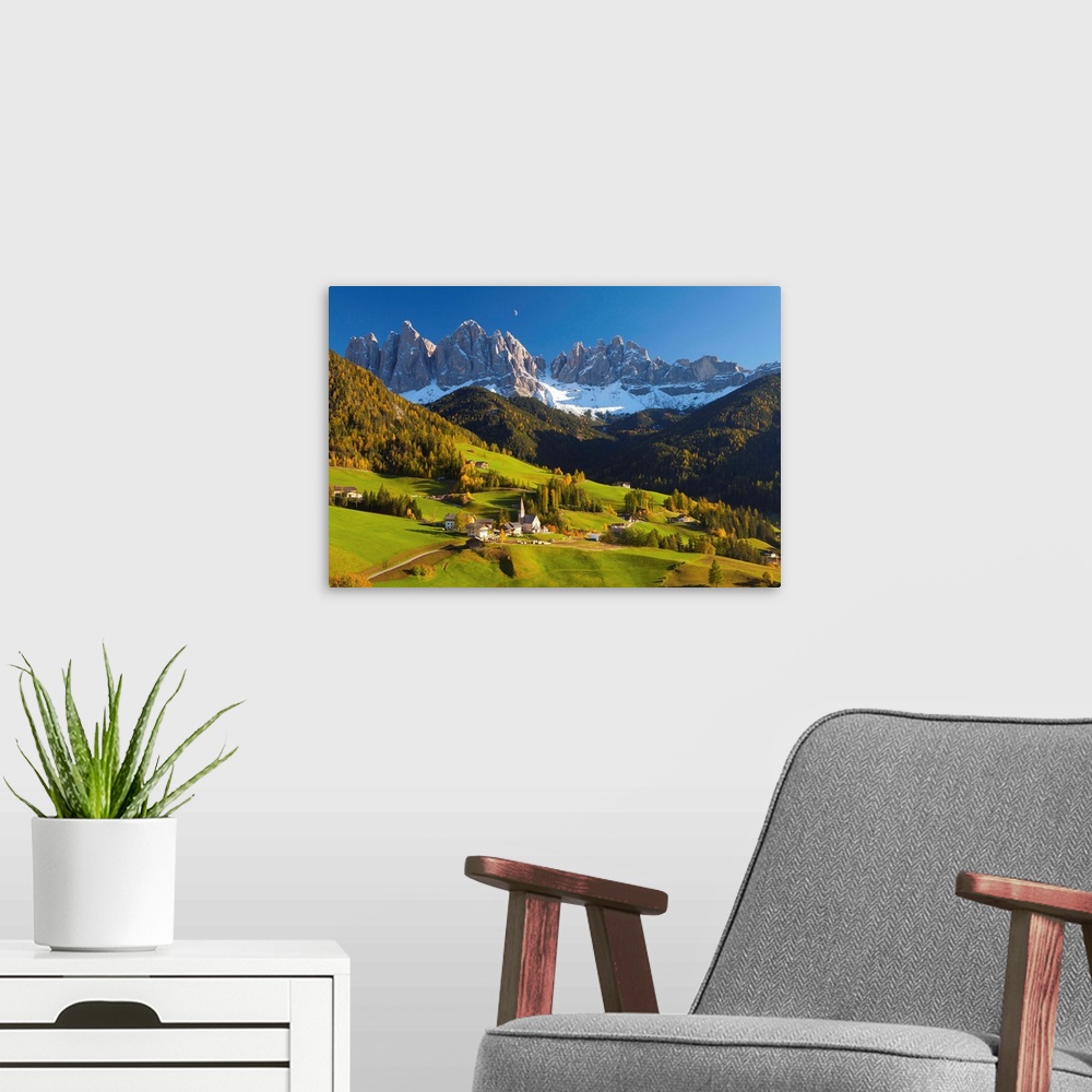A modern room featuring St. Magdalena, Val di Funes, Trentino-Alto Adige, Dolomites, Italy