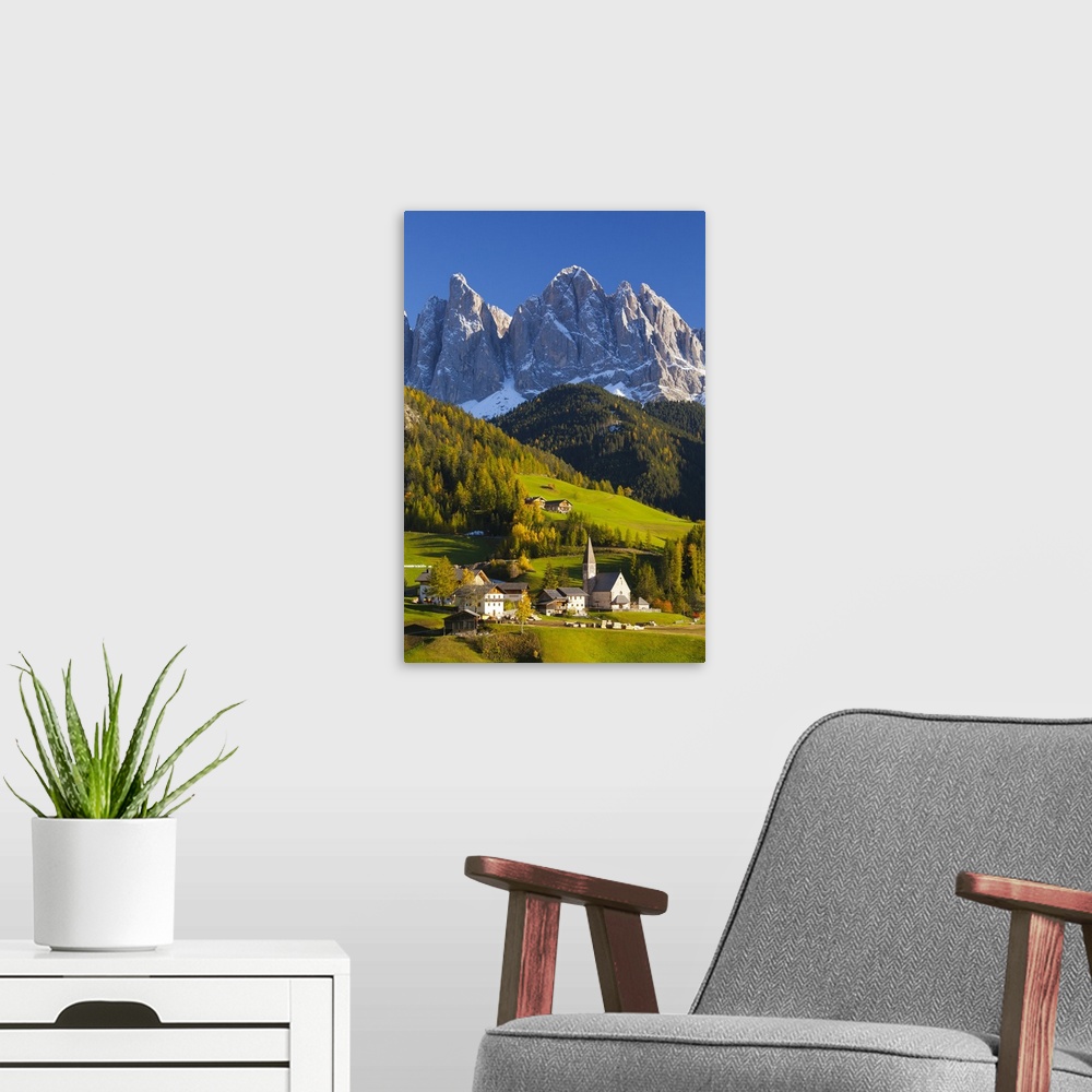 A modern room featuring St. Magdalena, Val di Funes, Trentino-Alto Adige, South Tyrol, Italy