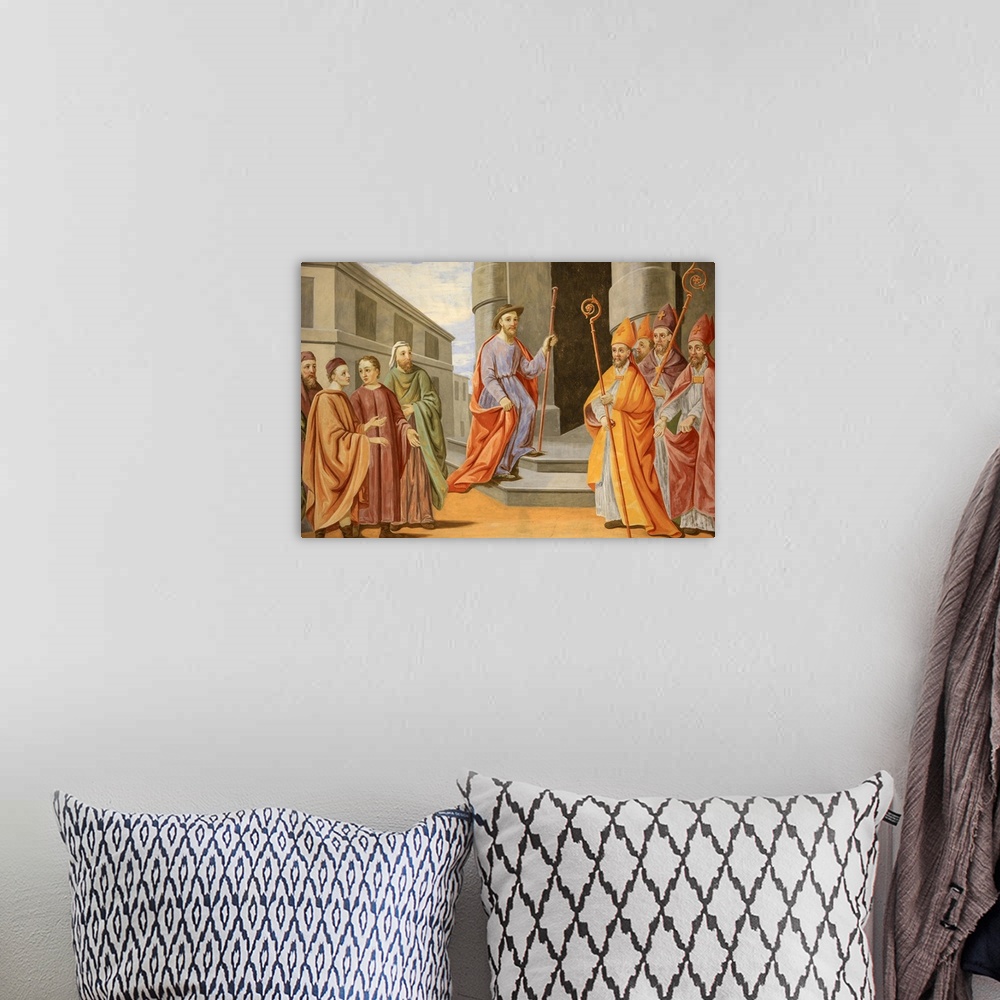 A bohemian room featuring St. Nicolas, Bishop of Myra, St. Nicolas de Veroce church, Haute Savoie, France, Europe.