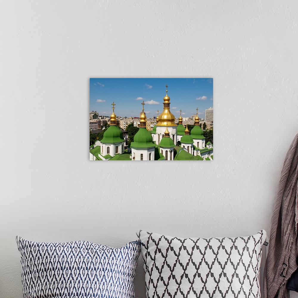 A bohemian room featuring St. Sophia's Cathedral. UNESCO World Heritage Site, Kiev, Ukraine, Europe.