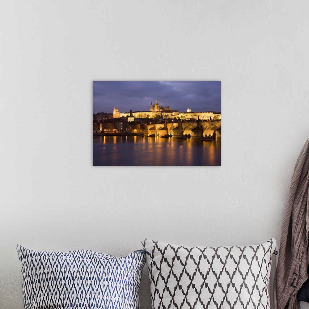 A bohemian room featuring St. Vitus Cathedral, Charles Bridge and the Castle District, Prague, Czech Republic