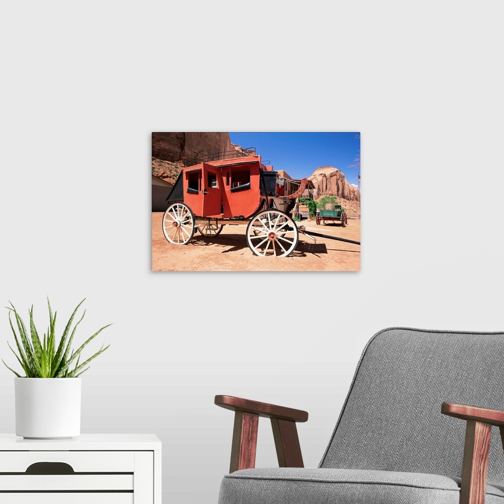A modern room featuring Stage coach, Monument Valley, Arizona/Utah border, USA