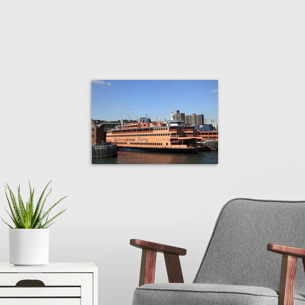 A modern room featuring Staten Island Ferry, New York City