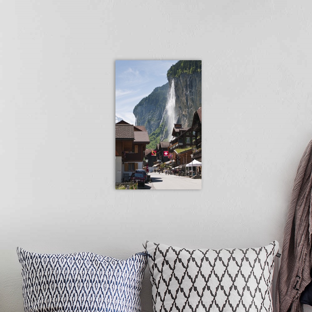 A bohemian room featuring Staubbach Falls in Lauterbrunnen, Jungfrau Region, Switzerland, Europe