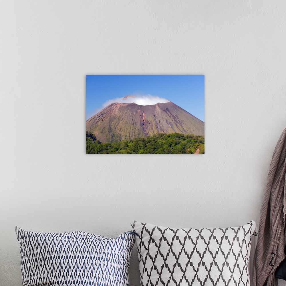 A bohemian room featuring Steaming crater of Volcan de San Cristobal, Nicaragua, Central America