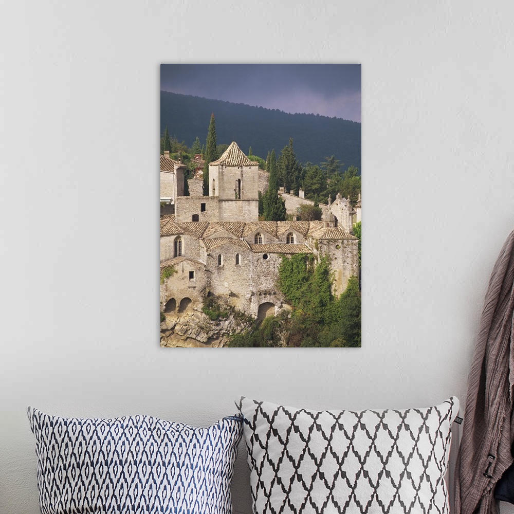 A bohemian room featuring Stone walls and tower at Vaison la Romaine, in Provence, France