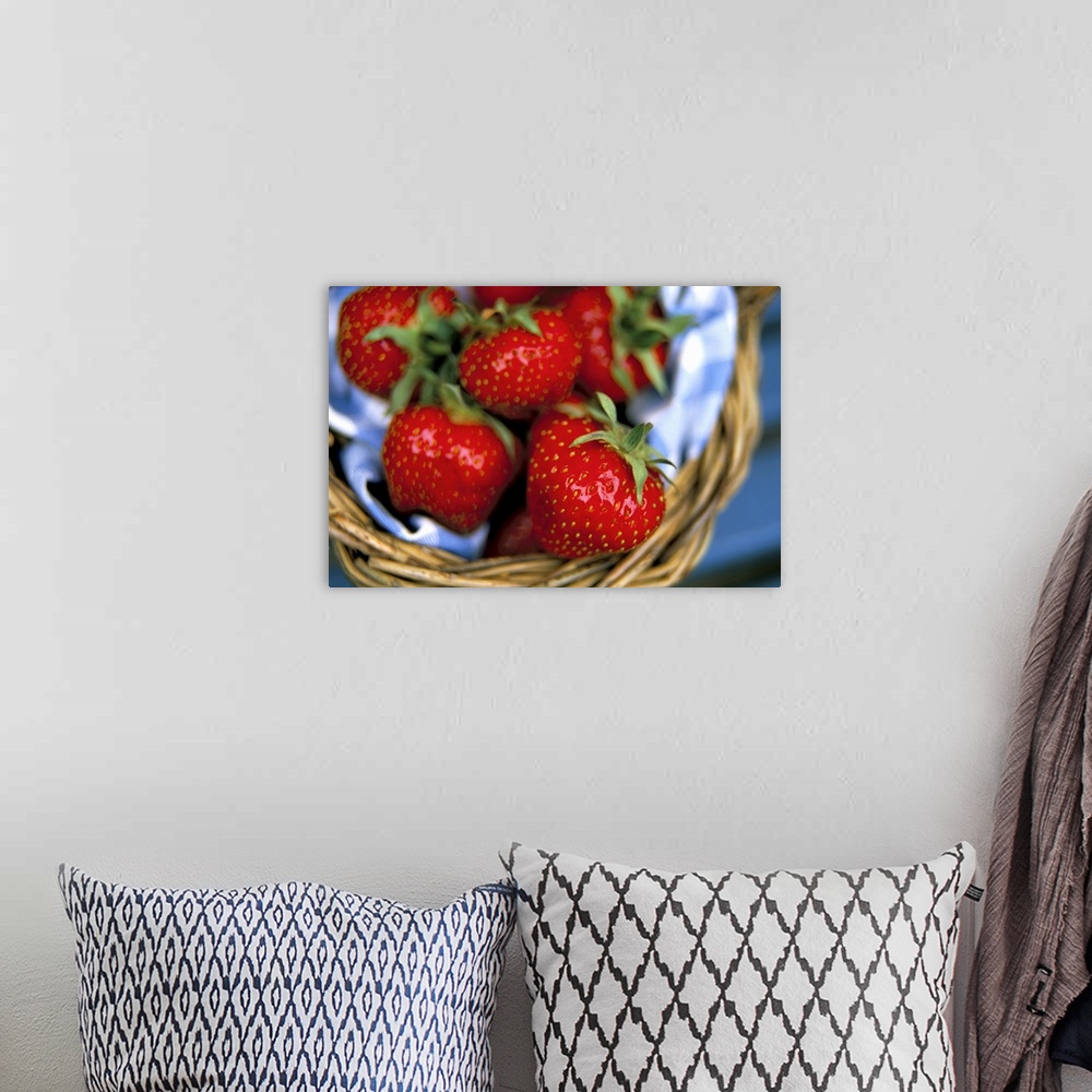 A bohemian room featuring Strawberries in a basket