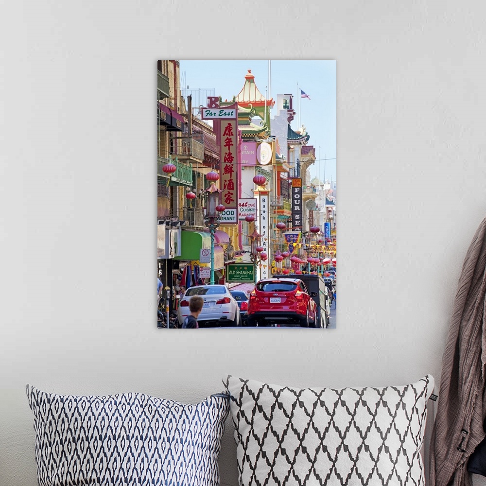 A bohemian room featuring Street scene in China Town section of San Francisco, California