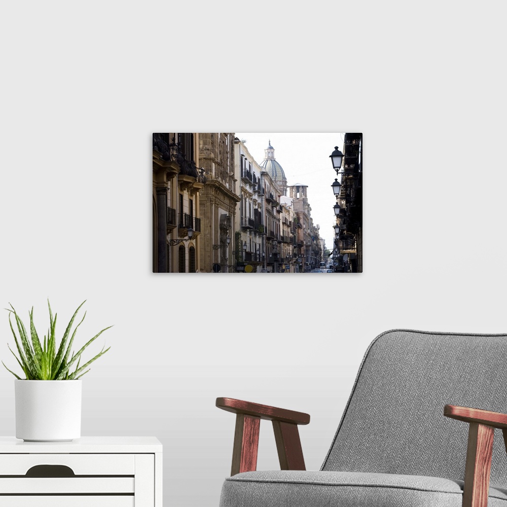 A modern room featuring Street scene, Palermo, Sicily, Italy, Europe
