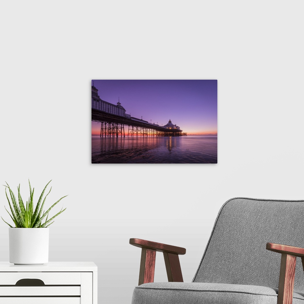 A modern room featuring Sunrise at Eastbourne Pier, Eastbourne, East Sussex, England, United Kingdom, Europe