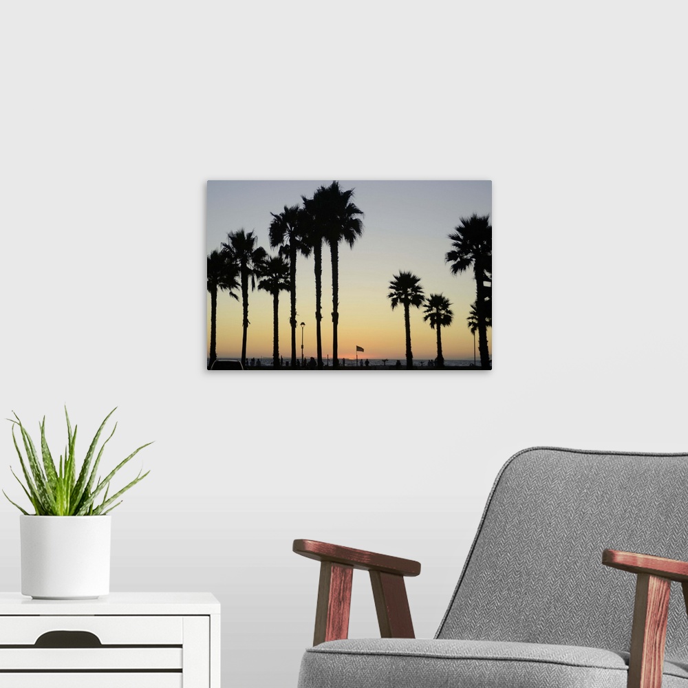 A modern room featuring Sunset at Hermosa Beach, Los Angeles County, California, United States of America