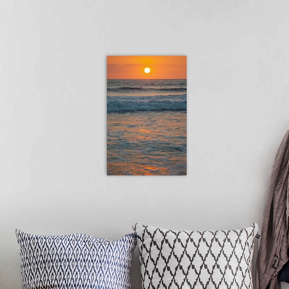 A bohemian room featuring Sunset at Playa Guiones surfing beach, Nosara, Nicoya Peninsula, Guanacaste Province, Pacific coa...